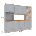 Ver imagem 2 de Cozinha Completa Aspen 13 Portas 5 Gavetas com Vidro Cinza/Cinamomo - Fellicci