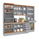 Ver imagem 4 de Cozinha Completa Aspen 13 Portas 5 Gavetas com Vidro Cinza/Cinamomo - Fellicci