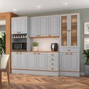 Ver imagem 3 de Cozinha Completa Aspen 13 Portas 5 Gavetas com Vidro Cinza/Cinamomo - Fellicci