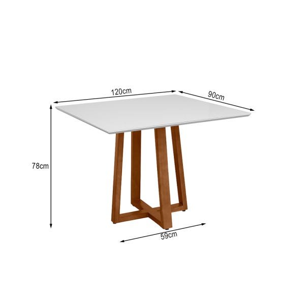 Conjunto Mesa De Jantar Isabel Off White 120x90cm Mel 6 Cadeiras Estofadas Nude - 5