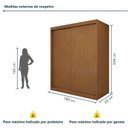 Ver imagem 3 de Guarda Roupa Casal 2 Portas 100% MDF Monte Rei