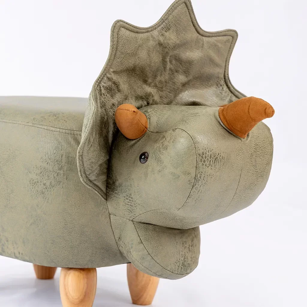 Ver imagem 1 de Puff Infantil Dinossauro Couro Sintético e Madeira L63xa38xc32:sem