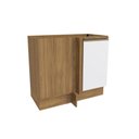 Ver imagem 1 de Balcão de Canto Reto Celeste Kappesberg 100% Mdf 1 Porta Nogueira/branco 98cm