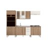 Cozinha Modulada Nicioli Loá 5 Peças (2 Armários + 2 Balcões + 1 Paneleiro) C5P20 Carvalho/Off White - 1