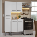 Ver imagem 1 de Armário de Cozinha Compacta 156cm Emilly Madesa Branco 01