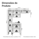 Ver imagem 4 de Armário de Cozinha Compacta 156cm Emilly Madesa Branco 01