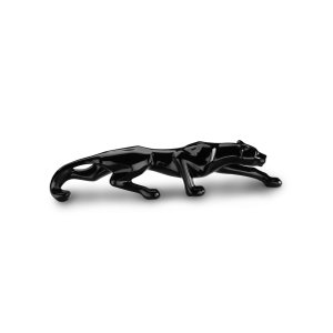 Escultura Estátua Decorativa Pantera Ataque 16cm:preto Brilho