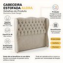 Ver imagem 3 de Cabeceira Cama Box Queen Size Alora 160cm Estofada Capitonê Moderna Linho Bege - Desk Design