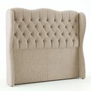 Ver imagem 1 de Cabeceira Cama Box Queen Size Alora 160cm Estofada Capitonê Moderna Linho Bege - Desk Design