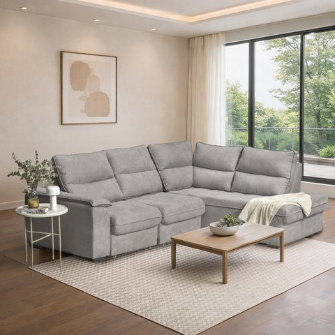 Sofá de Canto Retrátil Chaise Lado Esquerdo 4 Lugares Nest CabeCasa MadeiraOriginals