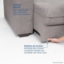Ver mais imagens de Sofá de Canto Retrátil Chaise Lado Direito 4 Lugares Nest CabeCasa MadeiraOriginals Cinza