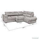 Ver imagem 3 de Sofá de Canto com Chaise Lado Esquerdo Retrátil e Reclinável 4 Lugares Chenille Cinza Nest 260cm CabeCasa MadeiraOriginals