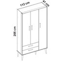 Ver imagem 5 de Guarda Roupa Infantil 3 Portas e 2 Gavetas Isis Branco Fosco