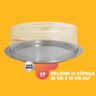 Bandeja para Bolo em Aço Inox C/ Tampa Acrílico 28x10cm - 8