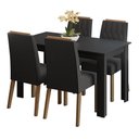 Ver imagem 2 de Conjunto Sala de Jantar Tampo de Madeira 4 Cadeiras Rustic/Preto/Oxford Hera Madesa