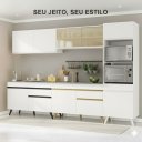 Ver imagem 4 de Cozinha Completa Modulada Bogotá 5 Peças Multimóveis com Vidro Reflecta, Puxador e Pés Personalizáveis