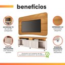 Ver imagem 5 de Rack Bancada Alpha com Painel Psy para TV até 80 Polegadas 1,80m Ripado Madeirado-Off White