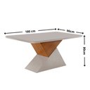 Ver imagem 4 de Mesa de Jantar Aster 180cm Tampo MDF Vidro Canto Copo com 6 Cadeiras Aline