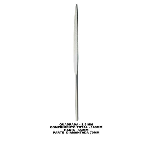Lima Diamantada Profissional Individual Agulha 140mm - QUADRADA PF-104LF - #200