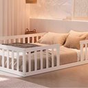 Ver imagem 3 de Cama de Chão Queen com Colchão Branco Enfus Shop Jm