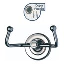 Ver imagem 2 de Gancho Cabideiro Duplo Porta Toalha Parede Metal Inox