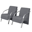 Ver imagem 1 de Kit 2 Poltronas Decorativas Vênus 1 Lugar Braço Pé Alumínio DSalla Suede Grafite