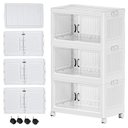 Ver imagem 4 de Armario 6 Portas 3 Andares Dobravel Organizador Brinquedos Carrinho Lavanderia Multiuso Caixa Armarz