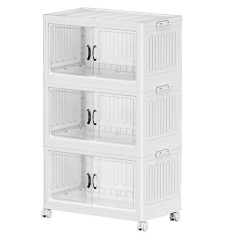 Armario 6 Portas 3 Andares Dobravel Organizador Brinquedos Carrinho Lavanderia Multiuso Caixa Armarz