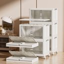 Ver imagem 3 de Armario 6 Portas 3 Andares Dobravel Organizador Brinquedos Carrinho Lavanderia Multiuso Caixa Armarz