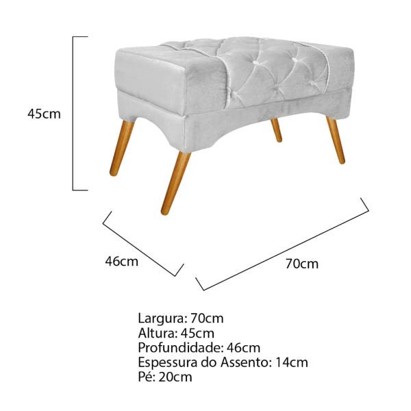 Kit Poltrona e Puff Decorativos Berlim Suede Branco - Doce Sonho Móveis - 5