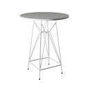 Ver imagem 4 de Jogo Mesa Bistrô Eames Branca 60Cm 2 Banquetas Vermelha Base Ferro Branco - Cor: Branco