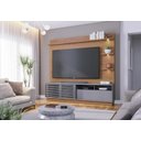 Ver imagem 4 de Estante Home Campeche 2,00m para Tv Freijo/cinza Fosco - Colibri