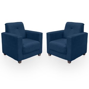 Kit Poltrona Cadeira para Sala Confortável Reforçada Veneza Suede