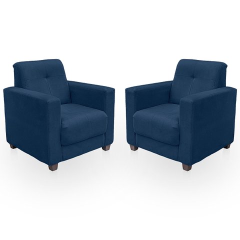 Kit Poltrona Cadeira para Sala Confortável Reforçada Veneza Suede