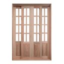 Ver imagem 1 de Porta Balcão de Correr Madeira Padrão Cedro Meia Almofada Reto Bat.14cm - 2.15ax1.60l