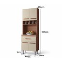Ver imagem 3 de Armário Torre Quente Paneleiro Cozinha 60cm 4 Portas Madeira Cor:Savana Off White
