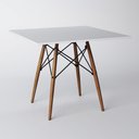 Ver imagem 2 de Conjunto de Mesa de Jantar Eames Eiffel Quadrada 90cm Tampo de Madeira Branco com 4 Cadeiras Pretas