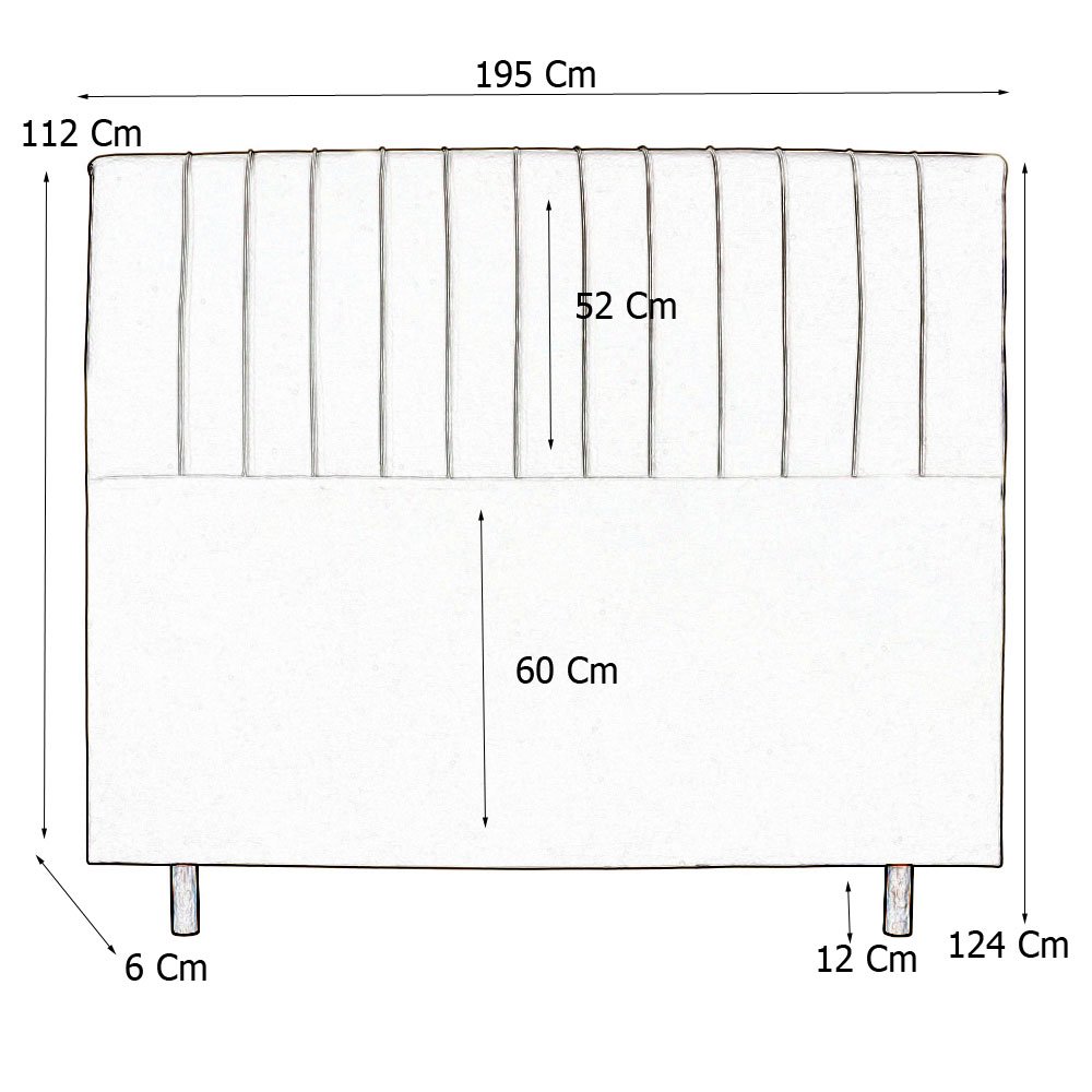 Cabeceira Cama Box King Namur 195 Cm Suede Preto - MV Estofados Shop - 3