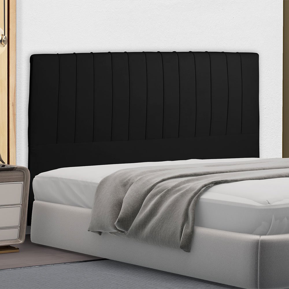 Cabeceira Cama Box King Namur 195 Cm Suede Preto - MV Estofados Shop