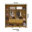 Ver imagem 4 de Guarda-roupa Casal Jamile 6 Portas 4 Gavetas 100% Mdf Cinamomo - Acp Móveis