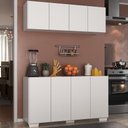 Ver imagem 2 de Kit Armário de Cozinha Aéreo e Balcão 4 Portas Multimóveis Mp2171 Branco