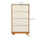 Ver imagem 3 de Guarda Roupa Casal Doble 06 Portas e Cômoda Sole 04 Gavetas Flex Cinamomo Off White - Móveis