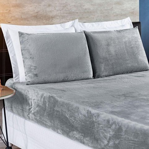 Jogo de Cama Casal Queen Biamanta 3 Peças Cinza