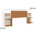 Ver imagem 3 de Cabeceira para Cama Queen em Mdf 236 Cm de Largura com 2 Mesas de Cabeceira Grécia