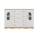 Ver imagem 7 de Cômoda Infantil 125cm 2 Portas com Vidro e 4 Gavetas Liz Multimóveis Mp4516 Madeirado/branco