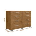 Ver imagem 4 de Cômoda Para Quarto 8 Gavetas Freijó CO805097 Araplac