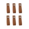 Kit 6 Puxadores em Tecido Sintético Marrom 6x2cm para Móveis, Armários, Gavetas e Portas - 1
