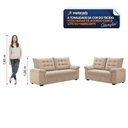 Ver imagem 2 de Conjunto de Sofá 2 e 3 Lugares Bertioga Veludo Capuccino Luizzi Cappuccino
