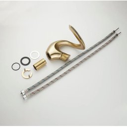 Torneira de Banheiro Lavabo Luxo Dubai Monocomando Ouro Escovado Goldenx - 2