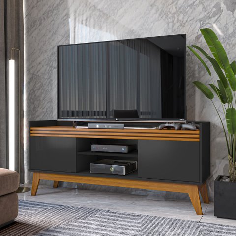 Rack para Tv até 55 Polegadas 2 Portas Ripado Astúrias 136cm
